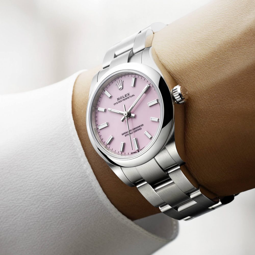 Pink rolex oyster perpetual hotsell