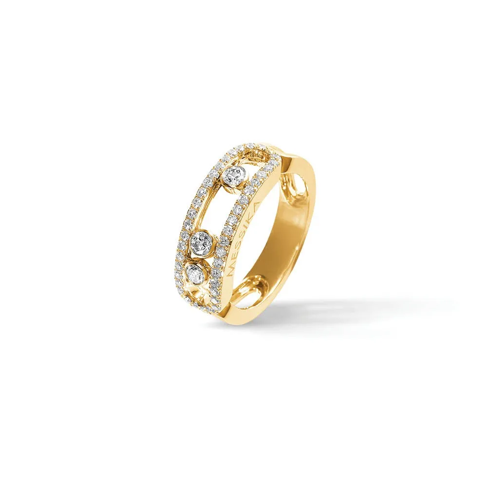 Messika Move Classic Pavee Ring in Yellow Gold 