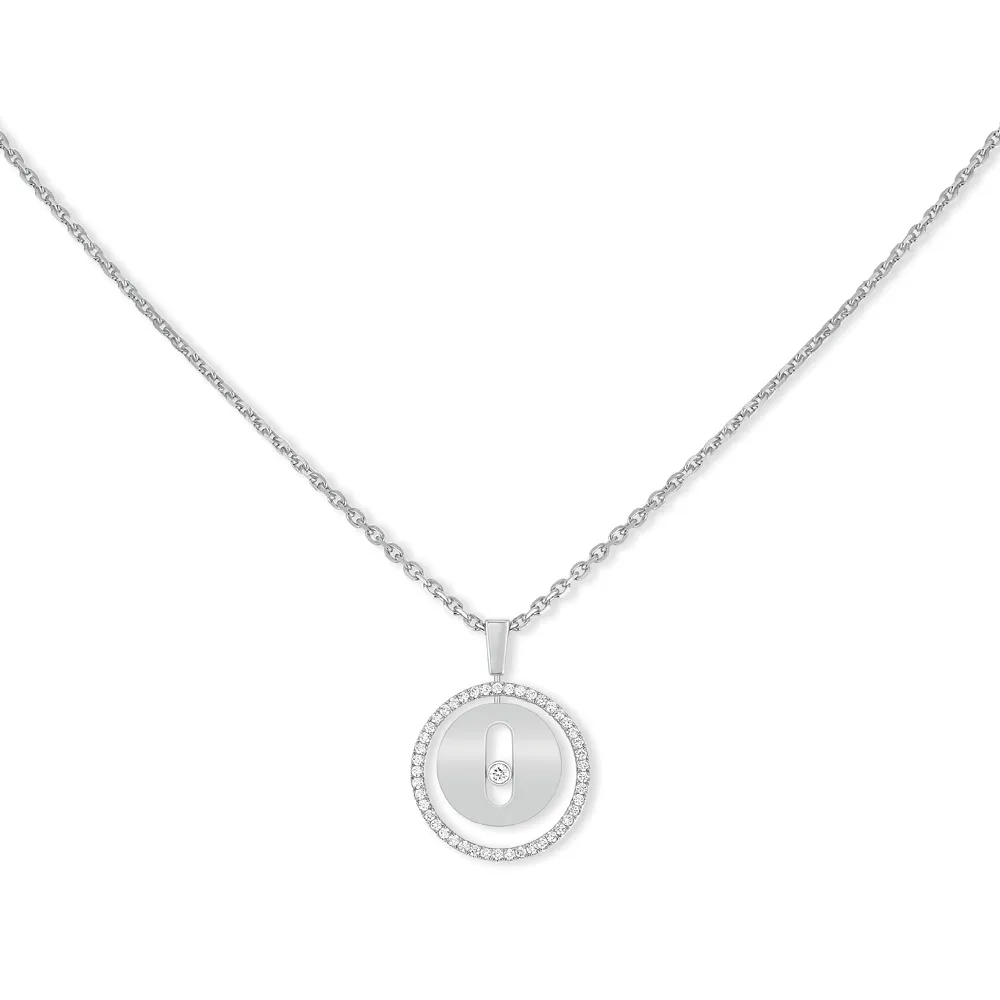 Messika Lucky Move diamond necklace in white gold Ref. 07396-wg - Mamic 1970