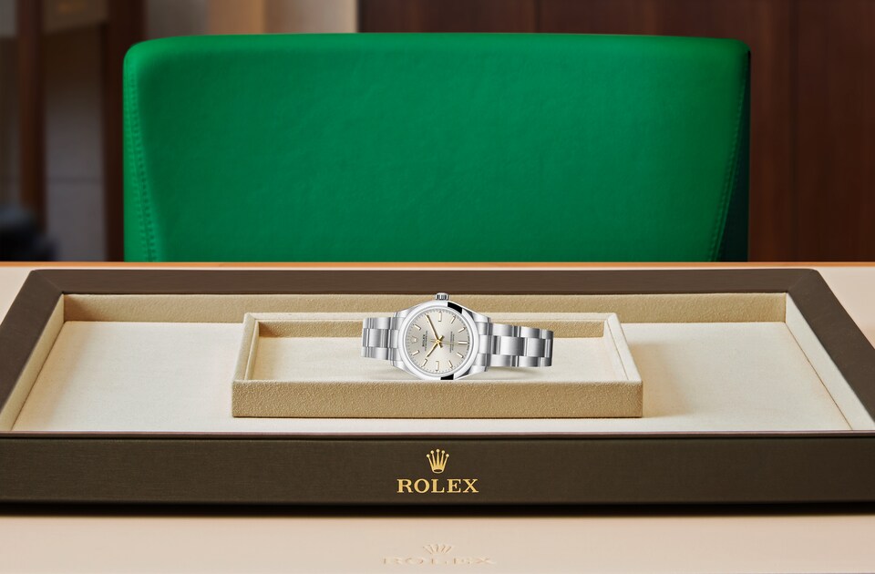 Rolex Oyster Perpetual 31 Ref. 277200-0001 on tray