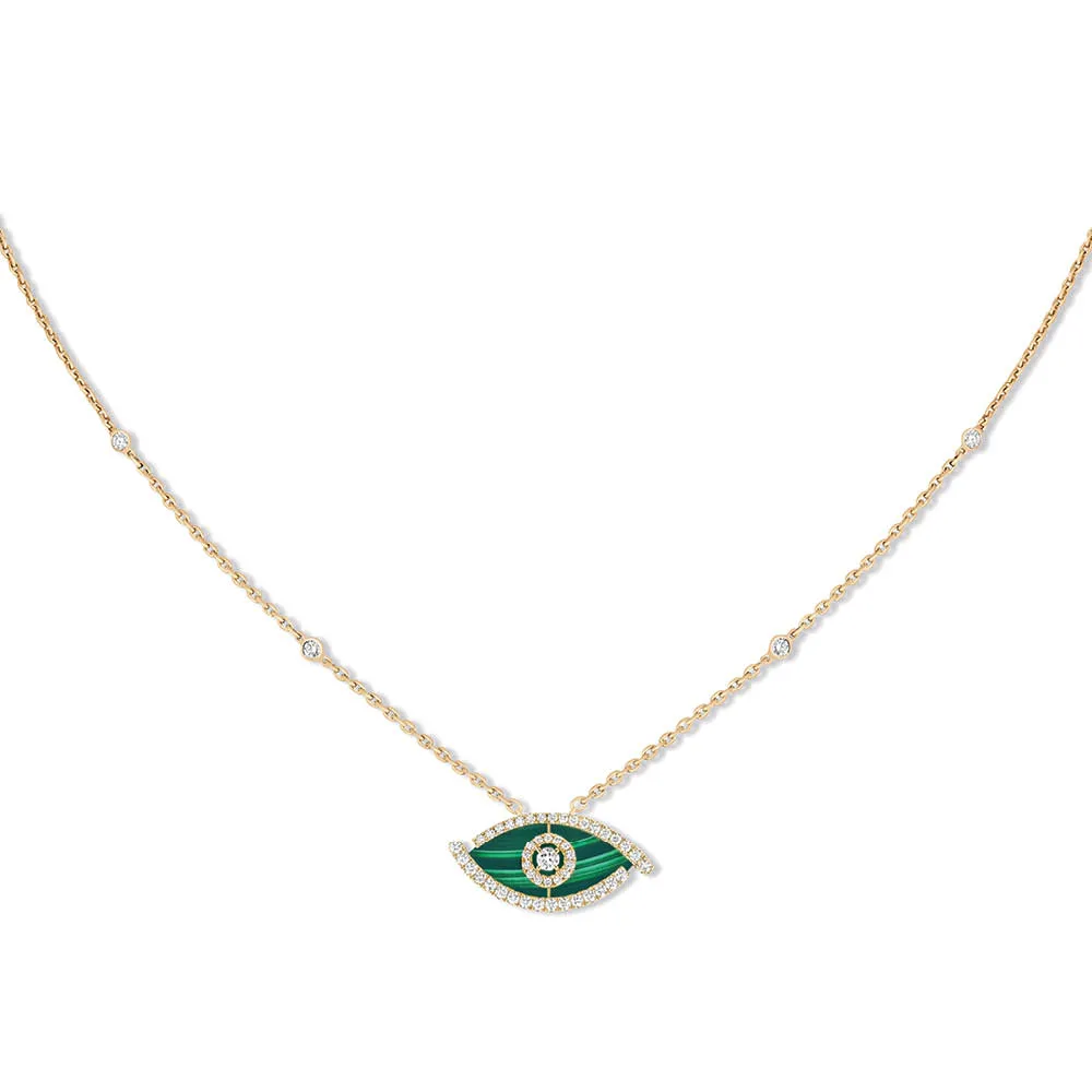 Messika Lucky Eye Diamond Necklace Malachite Ref 12592 Yg Mamic 1970