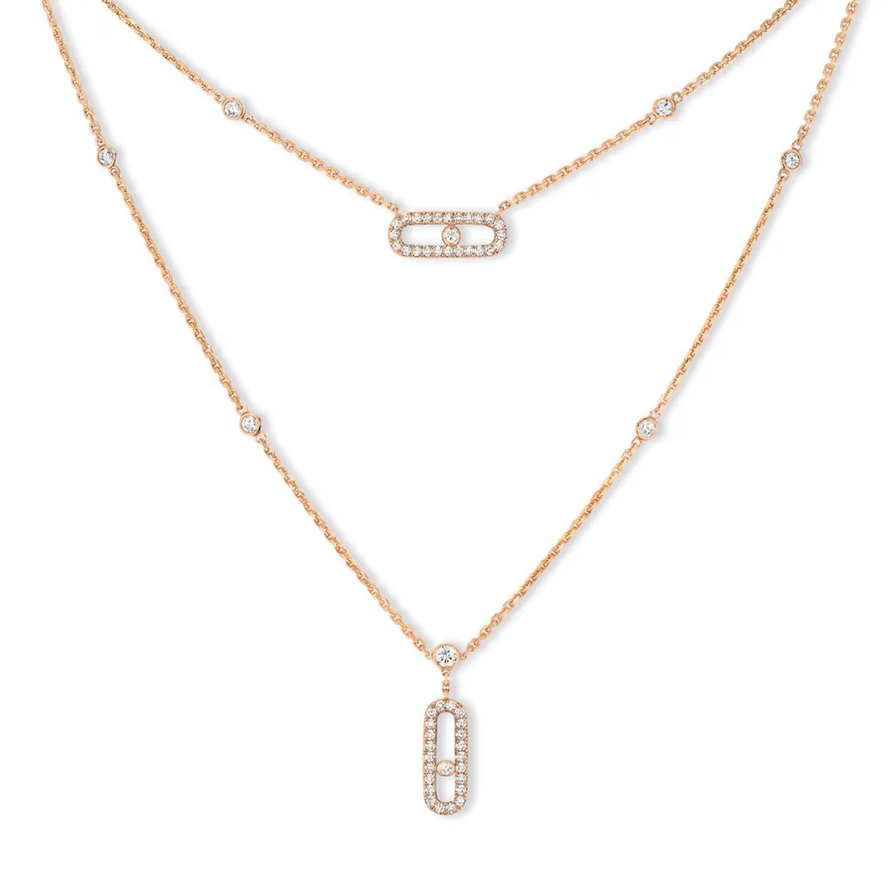 Messika Move Uno two row diamond necklace - Ref. 7174-PG - Mamic 1970