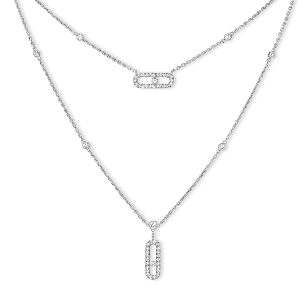 Messika Move Uno two row diamond necklace - Ref. 7174-WG - Mamic 1970