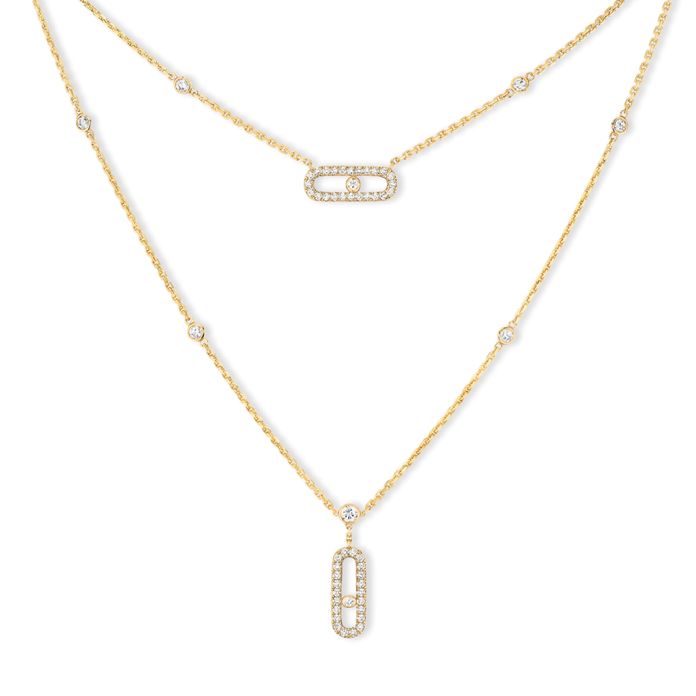 Messika Move Uno two row diamond necklace - Ref. 7174-YG - Mamic 1970