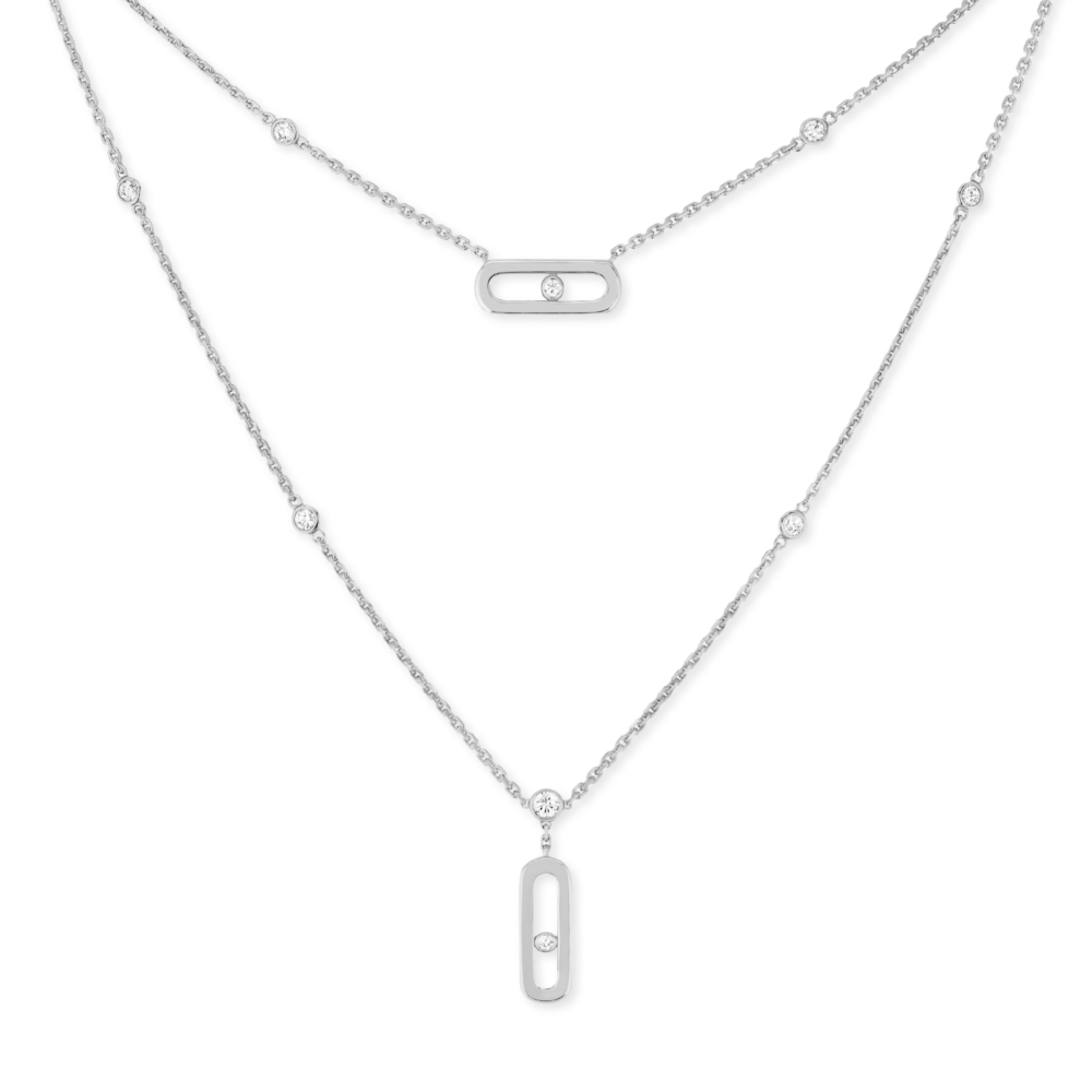 Messika Move Uno 2 Row diamond necklace - Ref.08852 -Mamic 1970